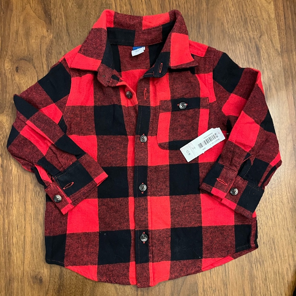 NWT Toddler Lumberjack Button Down 2T Old Navy